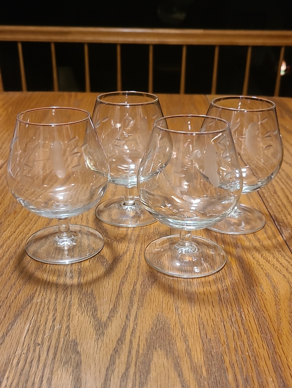 Princess House Heritage Crystal Brandy Snifter Glasses - Set of 4